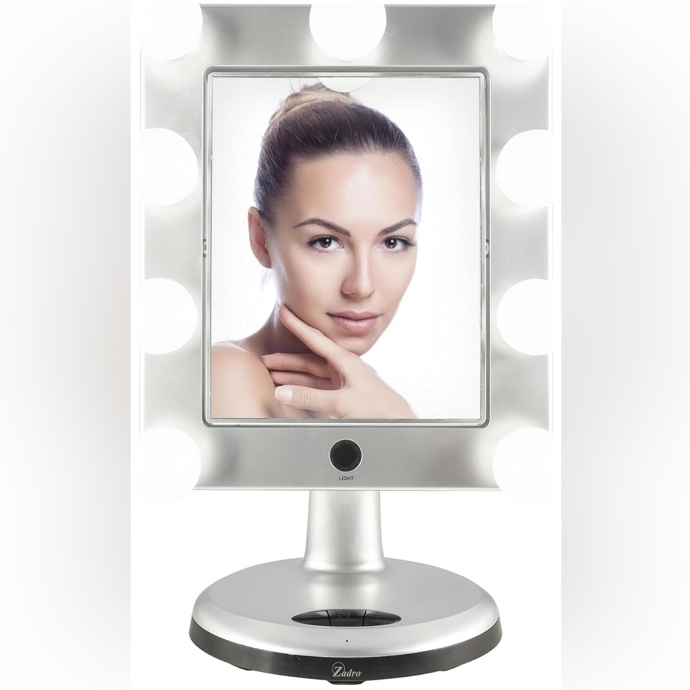 Zadro Melrose LED Variable 3-Color Lighted Dual-Sided/Bluetooth/Makeup Mirror
